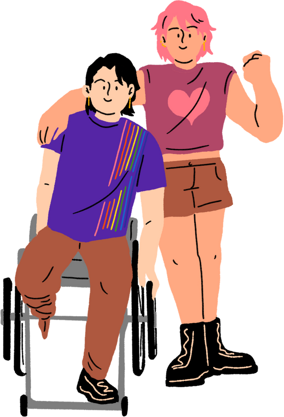 Loose Handdrawn LGBTQIA+ People with Disability
